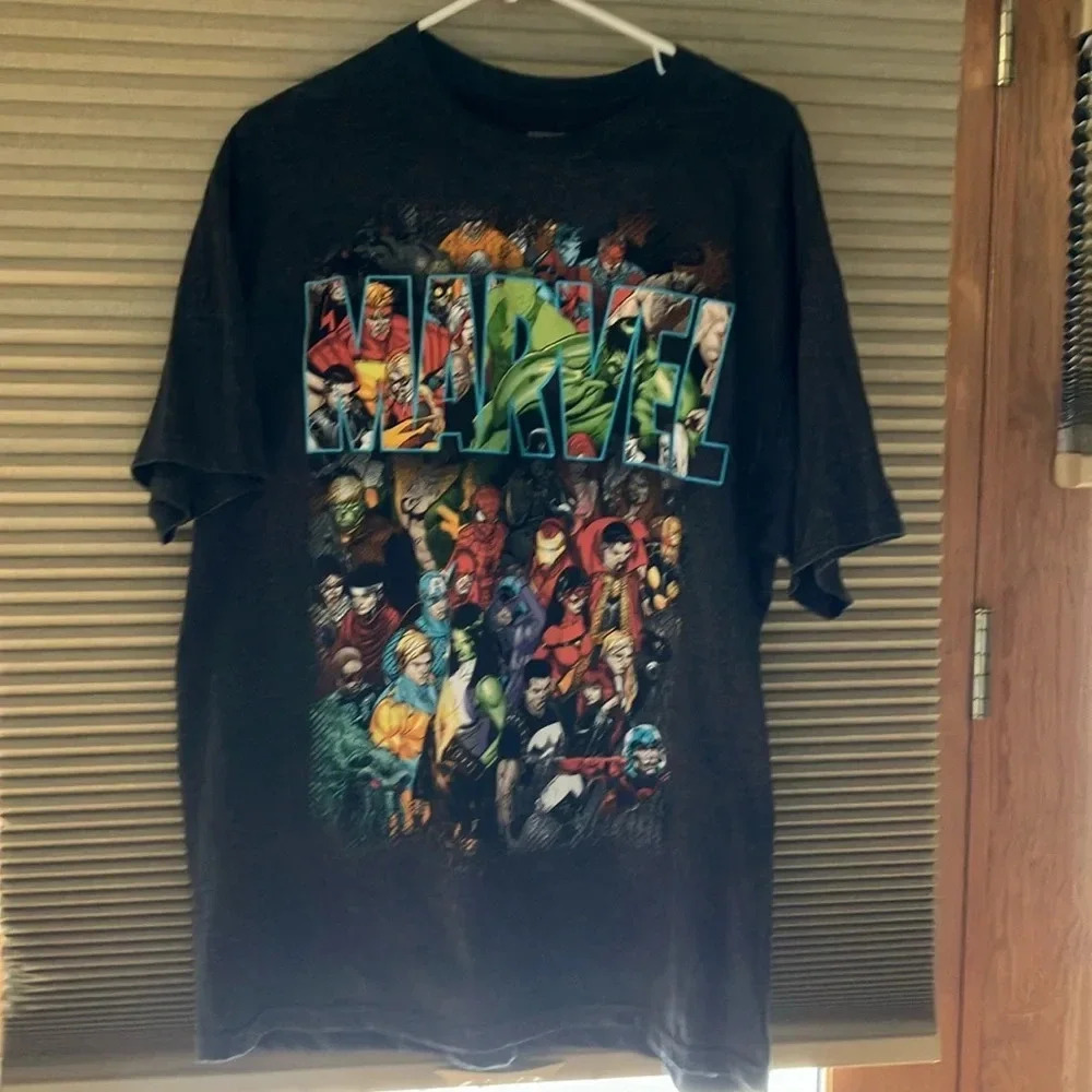 VINTAGE Rare Marvel Black Civil War Mad Engine All Character T-shirt Sz XL/EG/TG
